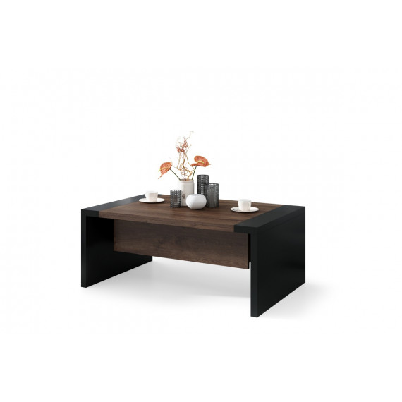 Sofabord Space 110-170 cm  - eik brun - svart matt