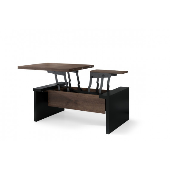 Sofabord Space 110-170 cm  - eik brun - svart matt