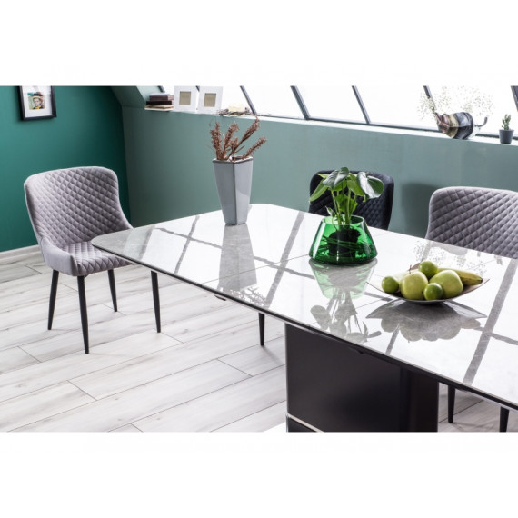 Spisebord Palla 160-210 cm - Keramikk - Marmorlook