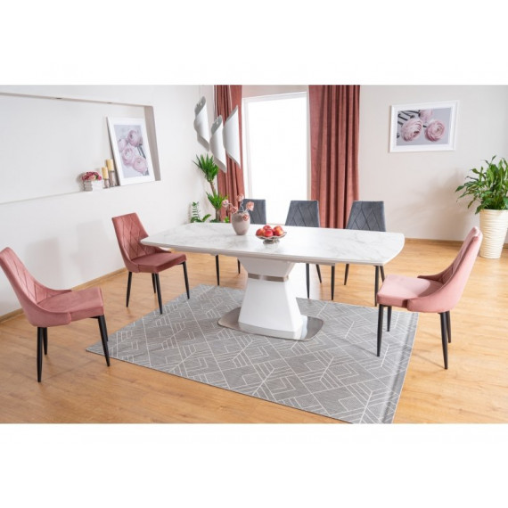 Spisebord Satur 160-210 cm - Keramikk - Marmorlook