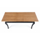 Spisebord Windsor 160-200 cm - eik - sort