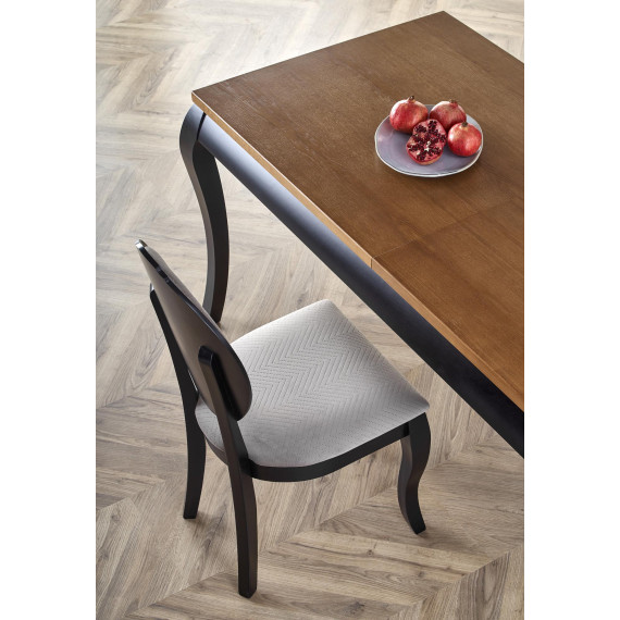 Spisebord Windsor 160-200 cm - eik - sort