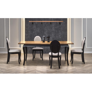 Spisebord Windsor 160-200 cm - eik - sort