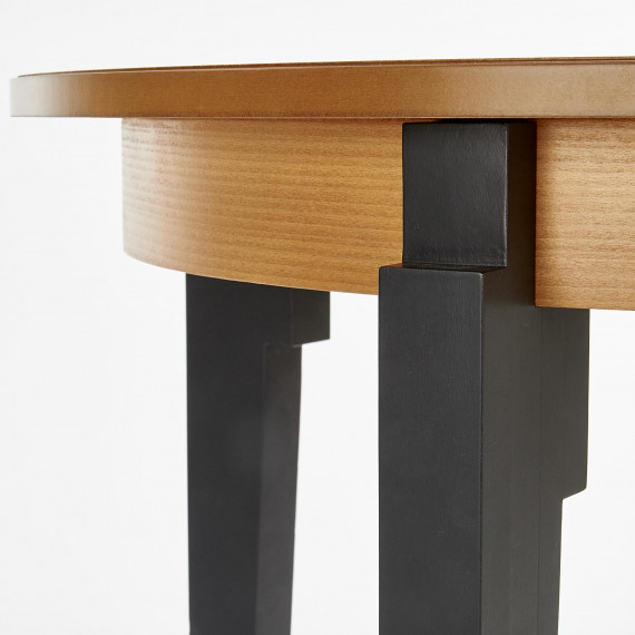 Spisebord Sorbus 100-200 cm - rundt uttrekkbart - grafitt - eikefiner