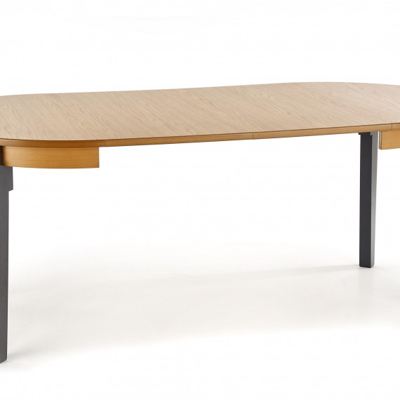 Spisebord Sorbus 100-200 cm - rundt uttrekkbart - grafitt - eikefiner