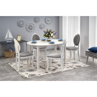 Spisebord Ringo 102-142 cm - Rundt uttrekkbart - Hvit