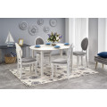 Spisebord Ringo 102-142 cm - Rundt uttrekkbart - Hvit