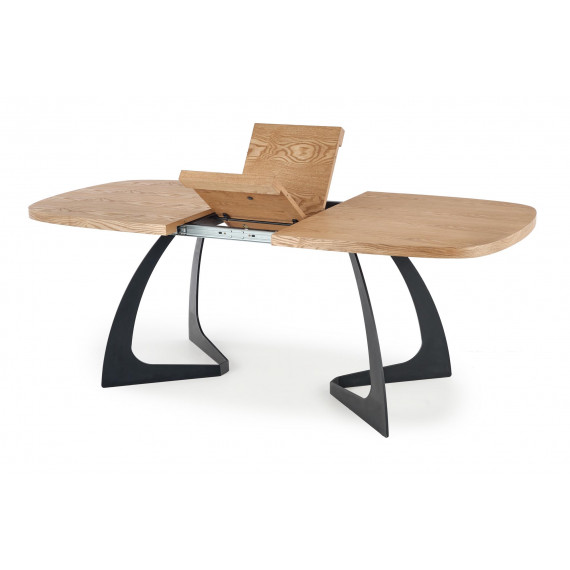 Spisebord Veldon 160-200 cm - eik - sort