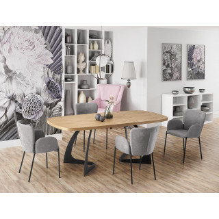 Spisebord Veldon 160-200 cm - eik - sort