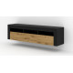 Vegghengt tv-bord Moreno 160 cm - Svart - Eik artisan