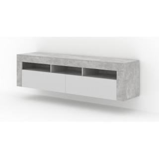 Vegghengt tv-bord Moreno 160 cm - Betong - Hvit