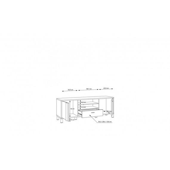 Tv-benk Hayato 155x56 cm - trelook - svart matt