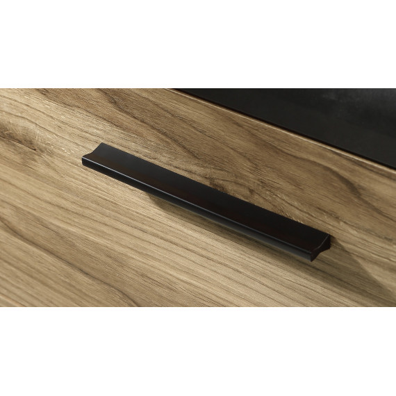 Kommode Dalate 101x88 cm - eik catania - svart matt - 3 skuffer