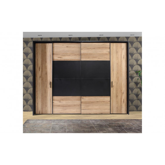 Garderobeskap Dalate 270x210 cm - eik catania - svart matt