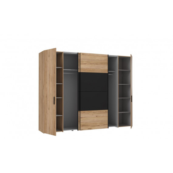 Garderobeskap Dalate 270x210 cm - eik catania - svart matt