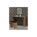Toalettbord med speil Kaya 100x80 cm - Eik catania - Svart matt - med krakk - 2 skuffer