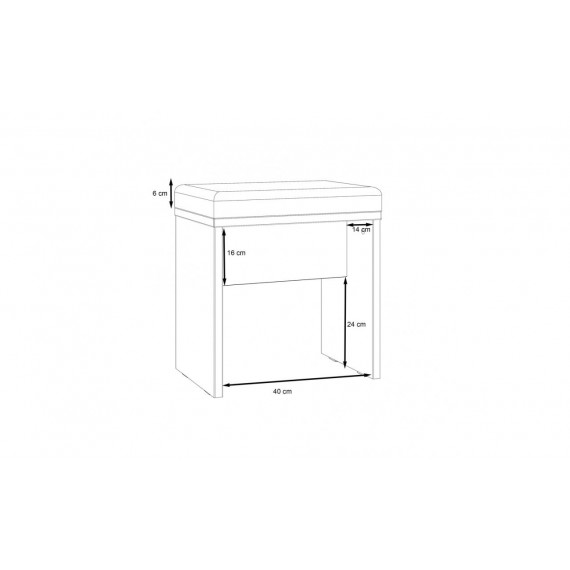 Sminkebord med speil Dalate 100x80 cm - eik catania - svart matt - med krakk - 2 skuffer