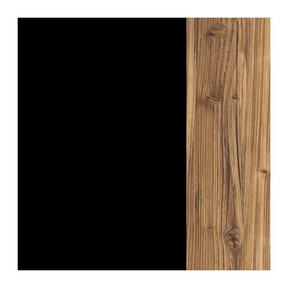 Vitrineskap Hayato 95x158 cm - picea - svart matt - med belysning