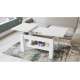 Sofabord Astoria 110-150x68 cm  - hvit matt - justerbart