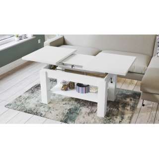 Sofabord Astoria 110-150 cm  - hvit matt - justerbart