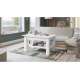 Sofabord Astoria 110-150x68 cm  - hvit matt - justerbart