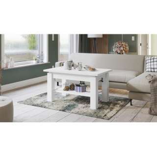 Sofabord Astoria 110-150x68 cm  - hvit matt - justerbart