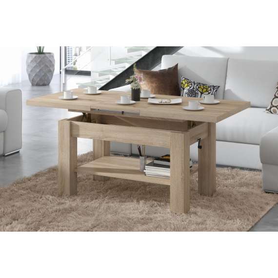 Sofabord Astoria - 110-150x68 cm  - eik sonoma - justerbart