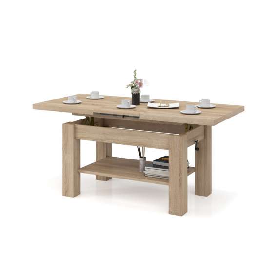 Sofabord Astoria - 110-150x68 cm  - eik sonoma - justerbart