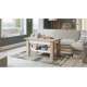 Sofabord Astoria 110-150x68 cm - eik sonoma - hvit matt - justerbart