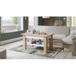 Sofabord Astoria 110-150x68 cm - eik sonoma - hvit matt - justerbart