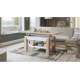 Sofabord Astoria 110-150x68 cm - eik sonoma - hvit matt - justerbart