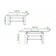 Sofabord Astoria 110-150x68 cm - eik sonoma - hvit matt - justerbart
