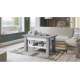 Sofabord Astoria 110-150x68 cm - betong - hvit matt - justerbart