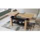 Sofabord Astoria 110-150x68 cm - eik craft - svart matt - justerbart