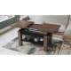 Sofabord Astoria 110-150x68 cm - eik brun - svart matt - justerbart
