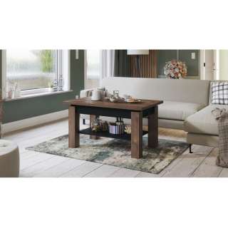 Sofabord Astoria 110-150x68 cm - eik brun - svart matt - justerbart