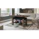 Sofabord Astoria 110-150x68 cm - eik brun - svart matt - justerbart