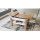 Sofabord Astoria 110-150x68 cm - eik wotan - hvit matt - justerbar