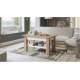 Sofabord Astoria 110-150x68 cm - eik wotan - hvit matt - justerbar