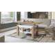 Sofabord Astoria 110-150x68 cm - eik wotan - hvit matt - justerbar