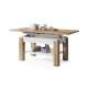 Sofabord Astoria 110-150x68 cm - eik wotan - hvit matt - justerbar