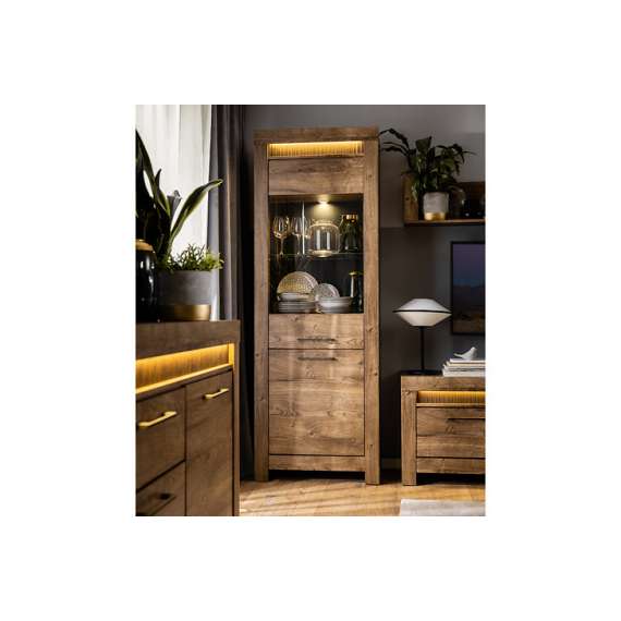 Tv-bord Torin 180 cm - Eikelook - 2 dører - Belysning