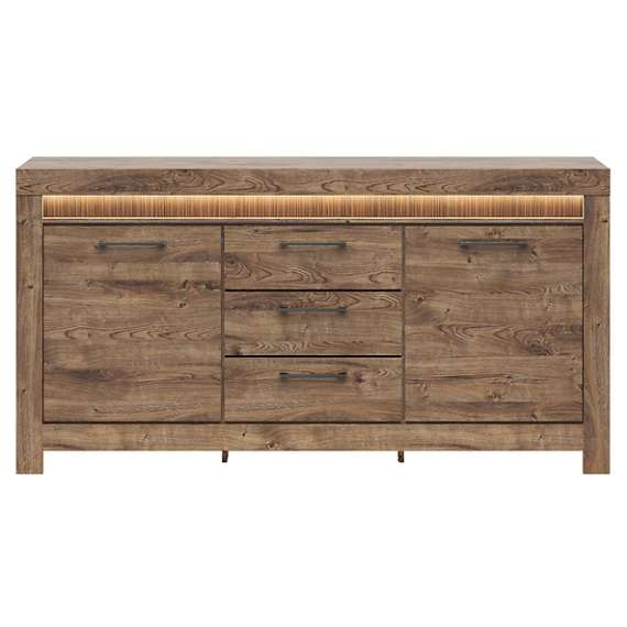 Skjenk Torin 180 cm - Eikelook - 2 dører - Belysning