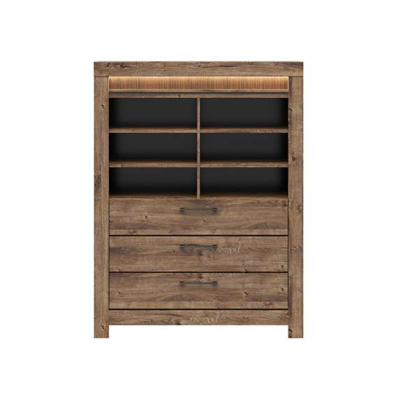 Skap Torin 114x150 cm - Eikelook - med belysning