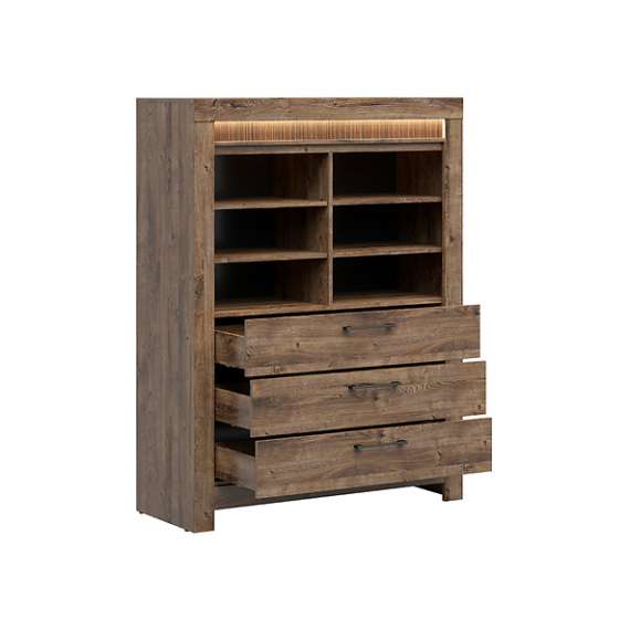 Skap Torin 114x150 cm - Eikelook - med belysning