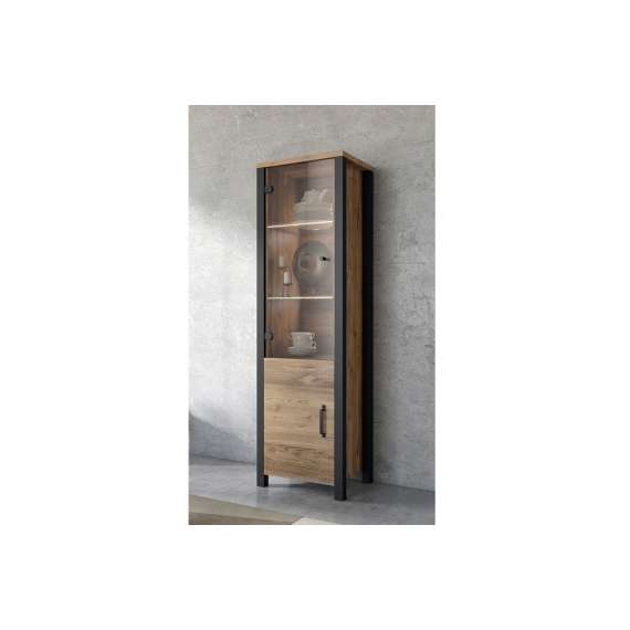 Vitrineskap Olin 56x191 cm - Trelook - Svart matt