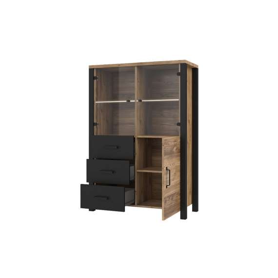 Vitrineskap Olin 101x146 cm - Trelook - Svart matt