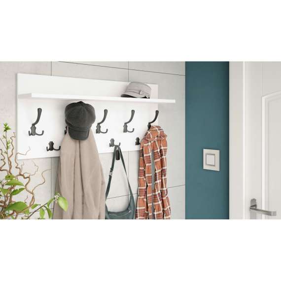 Hattehylle Finla 90 cm - Hvit matt