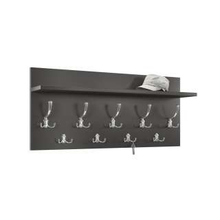 Hattehylle Finla 90 cm - Antrasitt - med knagger