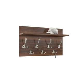 Hattehylle Finla 70 cm - Mørk nøtt - med knagger